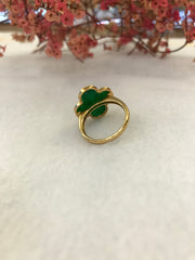 Green Jade Ring - Clover (RI376)