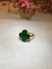 Green Jade Ring - Clover (RI376)