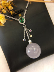 Lavender Jade Ball Necklace (NE060)