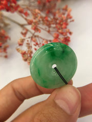 Green Jade Pendant - Safety Coin (PE052)