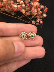 Icy White Jade Earrings - Flower (EA003)
