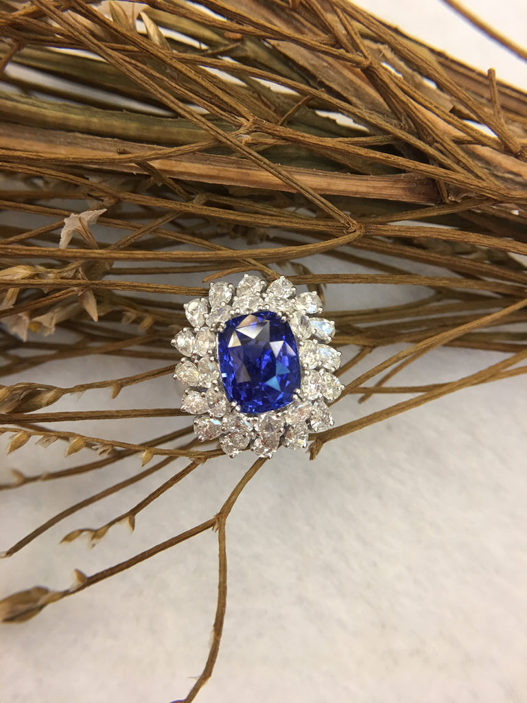 Natural Blue Sapphire Ring (Unheated) (GE104)