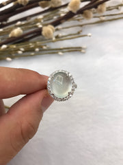 Glassy Variety Jade Ring - Cabochon (Ri336)