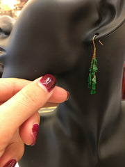 Green Jade Earrings - Irregular (EA099)