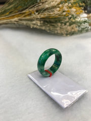 Dark Green Jade Hololith Ring (RI373)