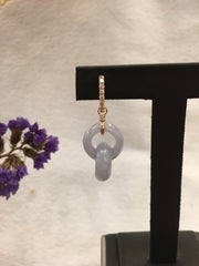 Lavender Jade Earrings - Double Rings (EA252)