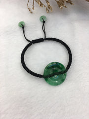 Dark Green Jade Bracelet - Safety Coin (BR015)