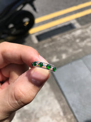 Green Cabochons Jade Ring (RI339)