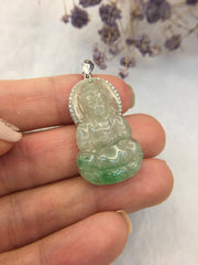 Icy Green Jade Pendant - Guanyin (PE026)