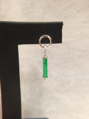 Green Jade Earrings - Cylindrical (EA293)
