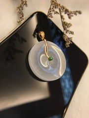 Icy White Jade Pendant - Safety Coin (PE027)