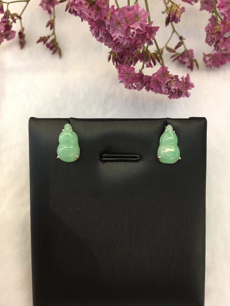 Green Jade Earrings - Hulu (EA057)