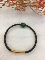 Green Jade Barrel Bracelet (BR123)