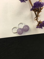 Lavender Jade Earrings - Balls (EA120)