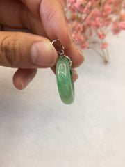 Icy Green Jade Pendant - Ring (PE282)