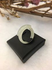 Icy White Jade Abacus Ring (RI029)