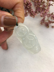 Icy White Jade Pendant - Cicada (PE350)