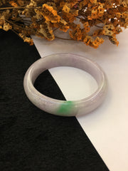 Lavender With Green Jade Bangle - Oval (BA233)
