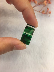Green Jade Pendant - Rectangular (PE226)