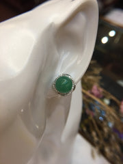 Green Jade Ball Earrings (EA212)