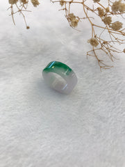 Green with lavender Jade Hololith Ring (RI358)