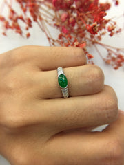 Green Jade Ring - Cabochon (RI034)