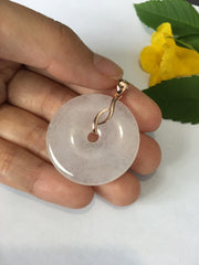 Icy White Jade Pendant - Safety Coin (PE163)