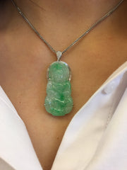 Green Jade Pendant - Guanyin (PE081)
