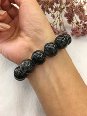 Black Jade Beads Bracelet (BR216)
