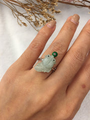 White Jade Ring - Goldfish (RI256)
