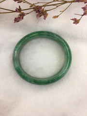 Green Jade Bangle - Oval (BA214)
