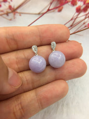 Lavender Jade Earrings - Balls (EA272)