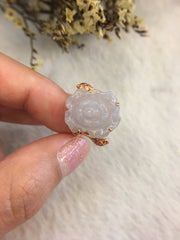 Icy Lavender Jade Ring - Flower (RI154)