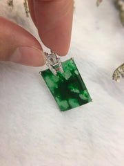 Green Jade Pendant - Rectangular (PE232)