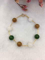 Nephrite Jade Beads Bracelet (BR228)