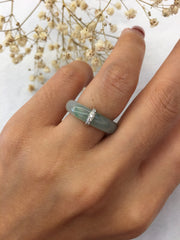 Icy Green Jade Hololith Ring (RI307)(Reserved)