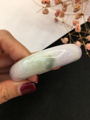 Lavender With Green Jade Bangle - Round (BA207)