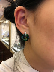 Dark Green Earrings - Double Loops (EA242)