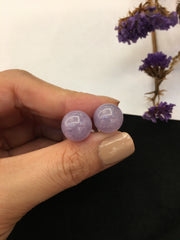 Lavender Jade Earrings - Balls (EA120)