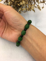 Nephrite Jade Barrels Bracelet (BR090)
