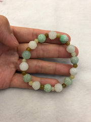 Icy White & Green Bracelet - Lotus (BR076)