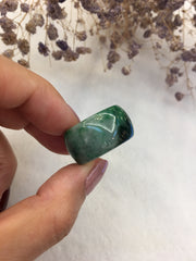 Dark Green Jade Hololith Ring (RI273)