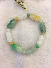 Multi-coloured Jade Bracelet - Peanuts (BR132)
