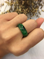 Dark Green Abacus Jade Ring (RI188)