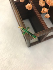 Dark green Jade Cross (PE410)