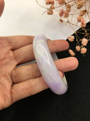 Lavender With Green Jade Bangle - Round (BA207)