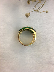 Green Rectangular Jade Ring (RI163)