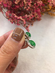 Green Jade Earrings - Cabochon (EA166)