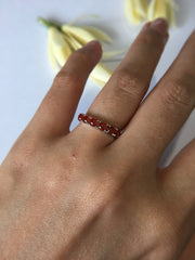 Red Cabochons Jade Ring (RI091)