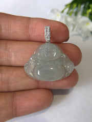 Icy Jade Pendant - Laughing Buddha (PE091)